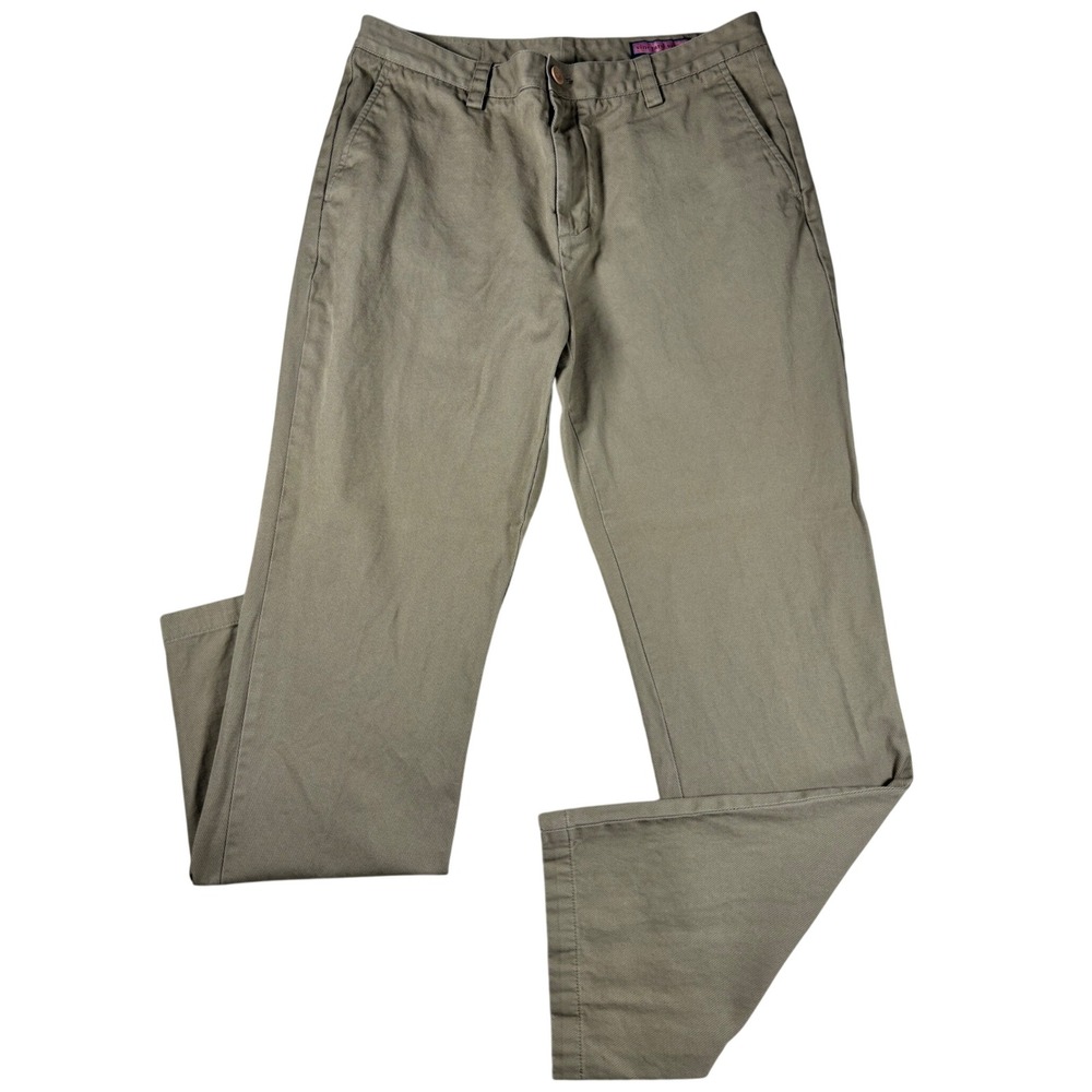 Vineyard Vines Mens 36x34 Breaker Pants Olive Green Khaki Cotton Chino Straight